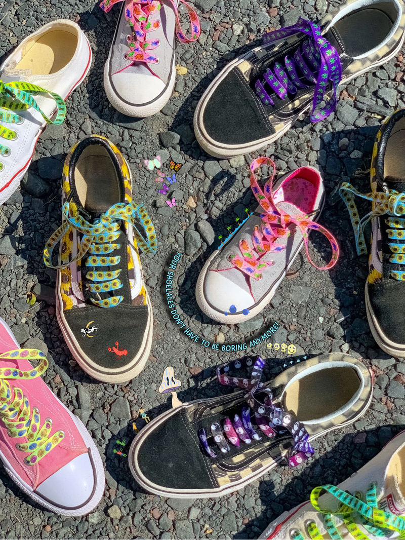 Sneakers with Colorful and Fun Shoelaces 