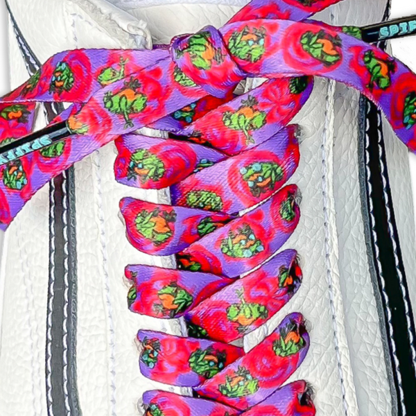 Funky Frog Shoelaces | Flat Printed Shoelaces | 100% Recycled Materials | Adult & Kids Sizes