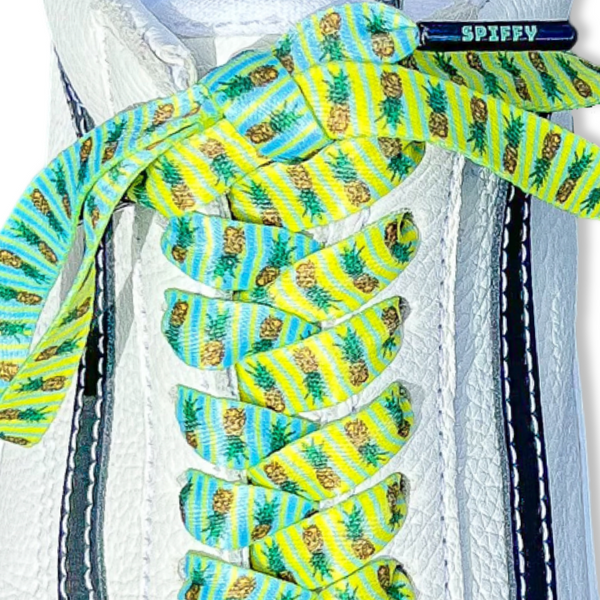 Pineapple Shoelaces | Flat Printed Shoelaces | 100% Recycled Materials | Adult & Kids Sizes