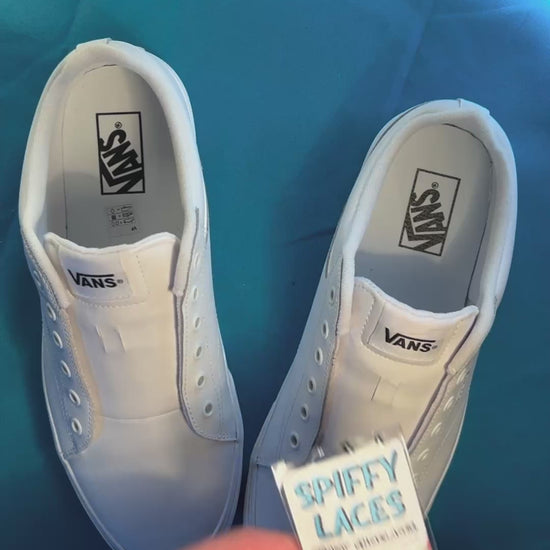 Video of Mushroom Shoelaces, flat printed on 100% recycled fiber, by Spiffy Laces