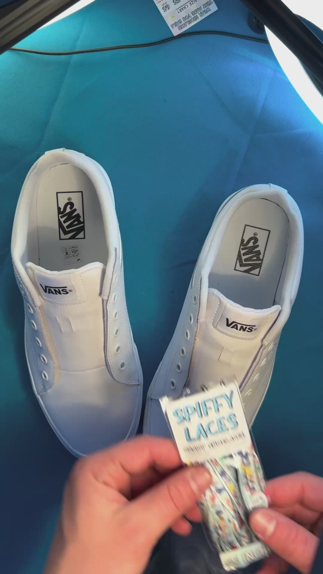 Video of Mushroom Shoelaces, flat printed on 100% recycled fiber, by Spiffy Laces