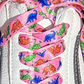 Pink Dinosaur Shoelaces | Flat Printed Shoelaces | 100% Recycled Materials | Adult & Kids Sizes