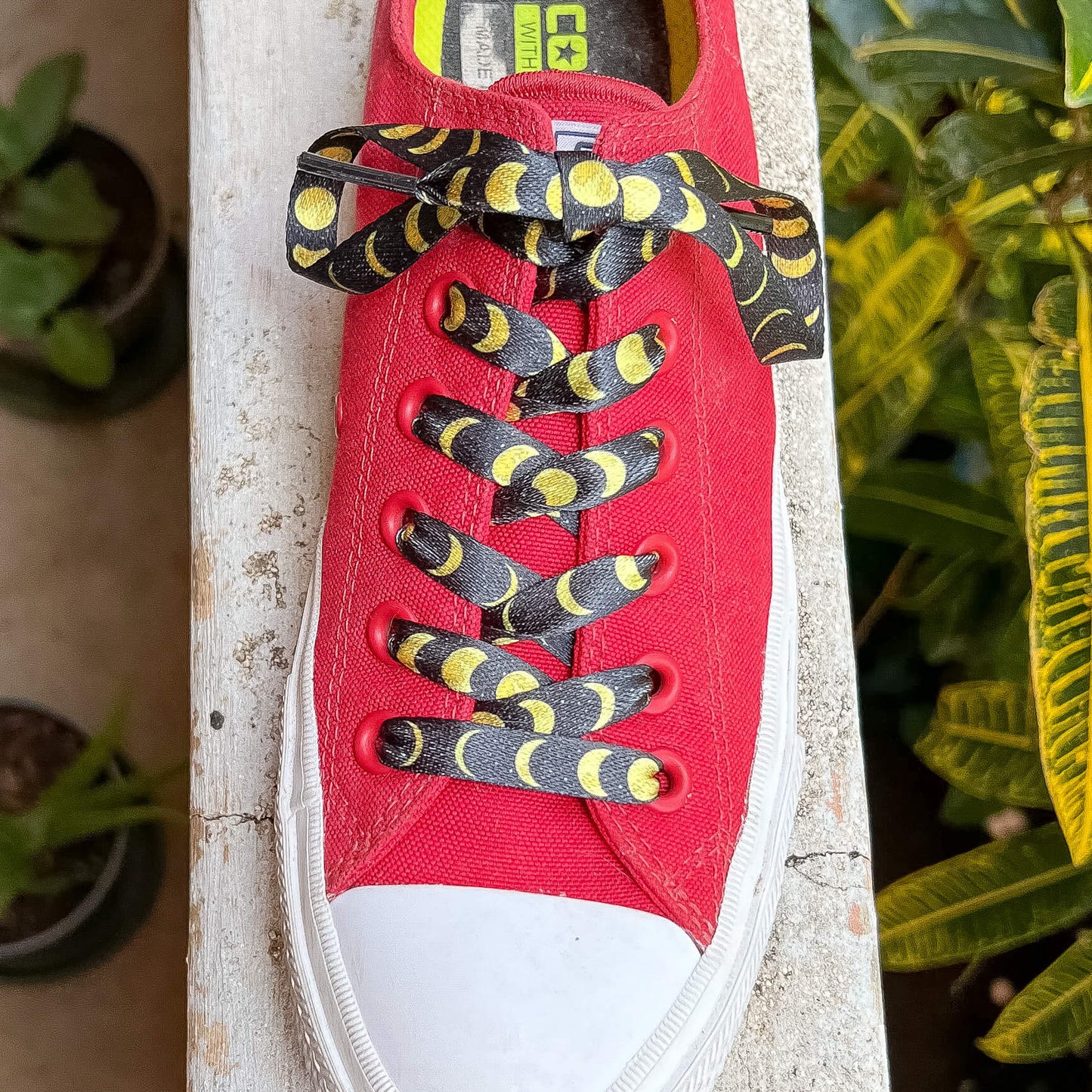 Moon Cycle Shoelaces | Flat Printed Shoelaces | 100% Recycled Materials | Adult & Kids Sizes
