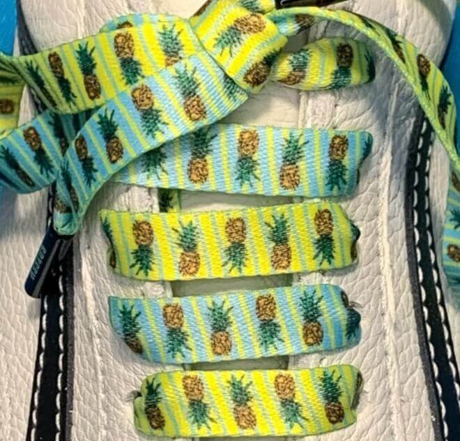 Pineapple Shoelaces | Flat Printed Shoelaces | 100% Recycled Materials | Adult & Kids Sizes