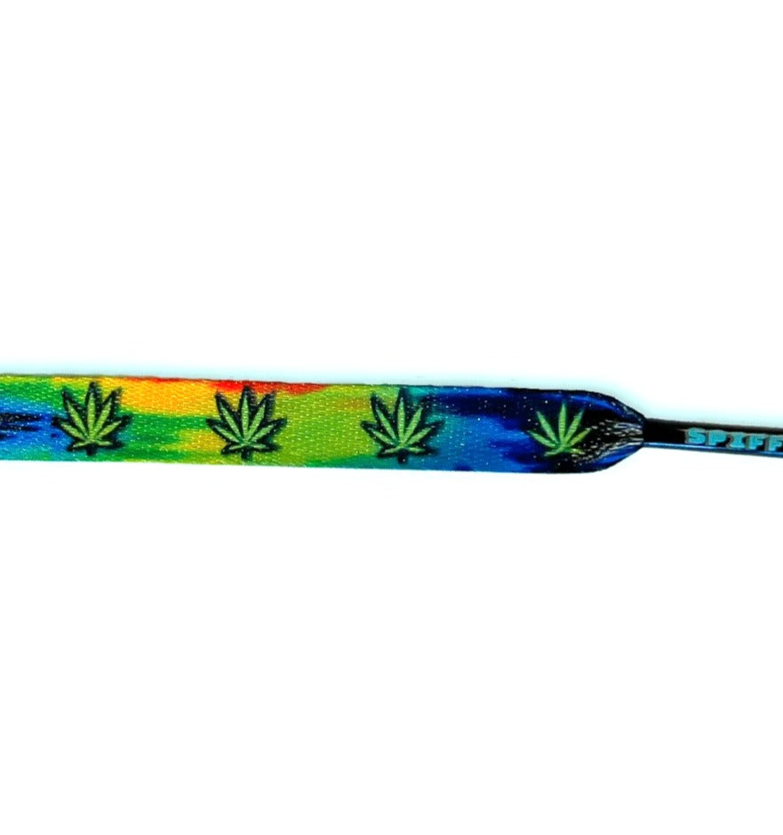 Tie-Dye Weed Shoelaces | Flat Printed Shoelaces | 100% Recycled Materials | Adult Sizes