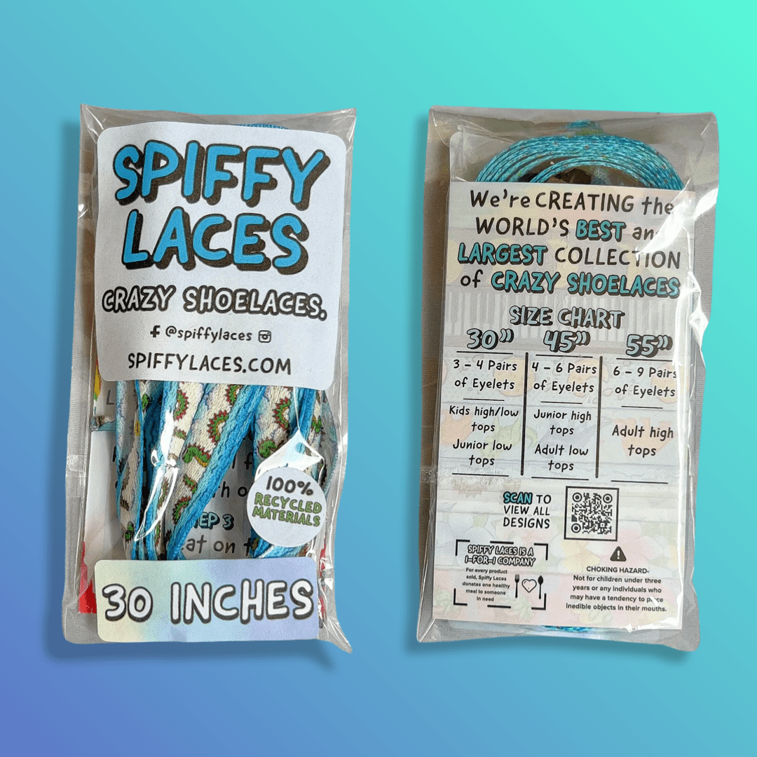 Sea Monster Shoelaces | Flat Printed Shoelaces | 100% Recycled Materials | Adult & Kids Sizes