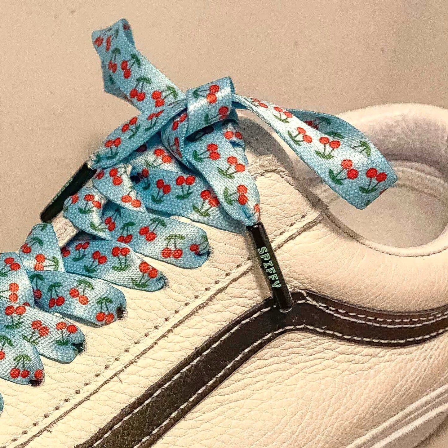 Cherry Shoelaces | Flat Printed Shoelaces | 100% Recycled Materials | Adult & Kids Sizes