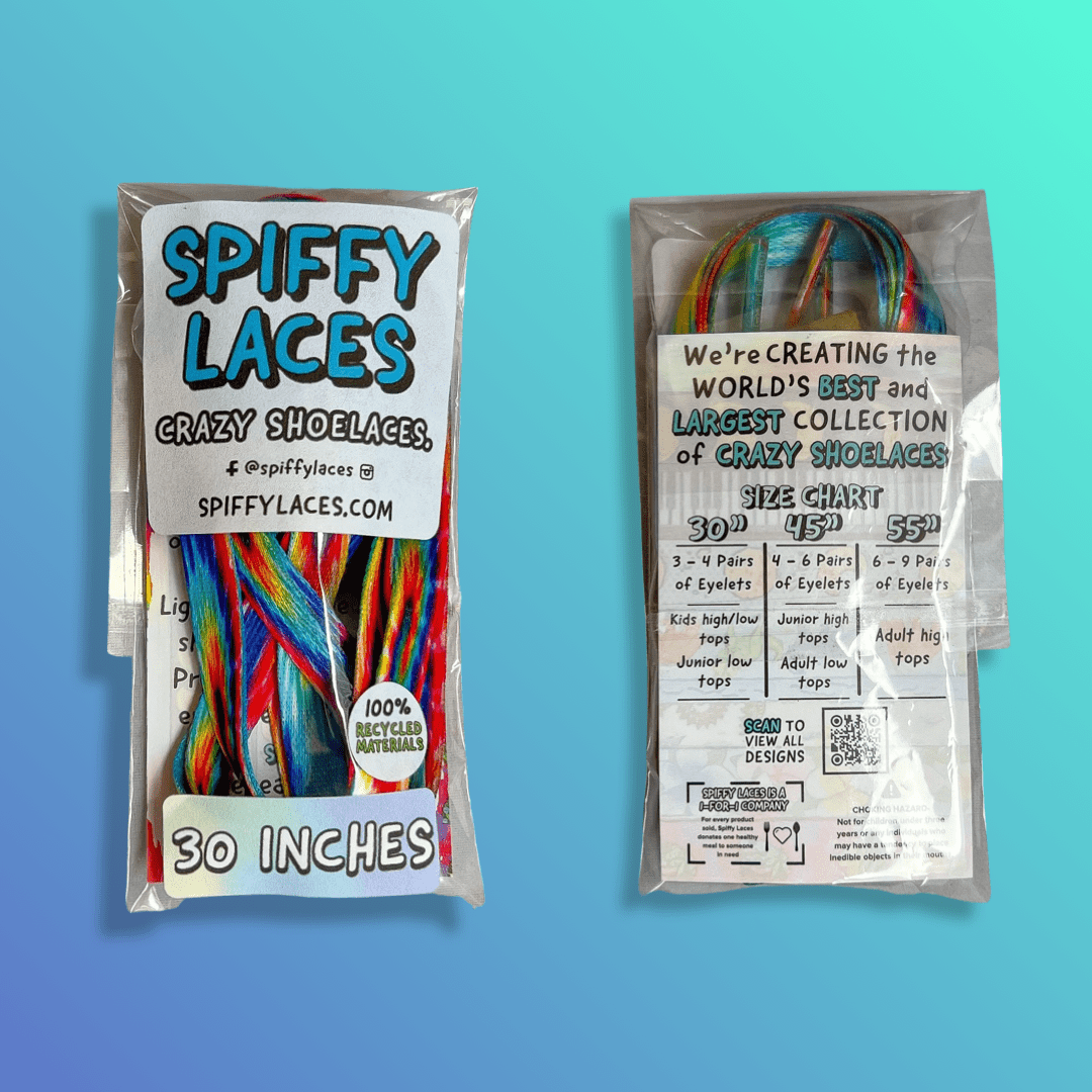 Tie-Dye Shoelaces | Flat Printed Shoelaces | 100% Recycled Materials | Adult & Kids Sizes