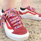 Pink Dinosaur Shoelaces | Flat Printed Shoelaces | 100% Recycled Materials | Adult & Kids Sizes